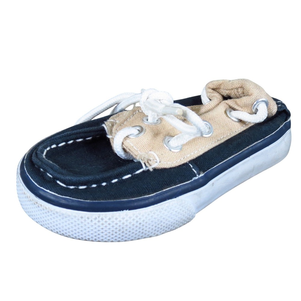 Gymboree Boat Toddler Boy Casual Shoe Size T3 Everyday Nautical Navy Tan Canvas